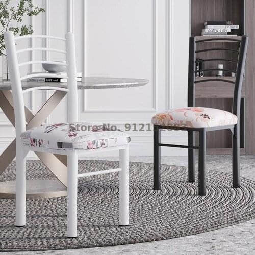 Dining chair backrest stool home desk chair modern minimalist wrought iron restaurant hotel chair simple nordic makeup chair