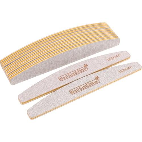 7Pcs Nail File lime a ongle professionel 180/240 Grit Sanding Block Grey Sandpaper nagel vijl Yellow acrylic Manicure Nail File