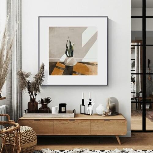 Nordic Vintage Poster Potted Plants Artwork Still Life Wall Art Print Canvas Painting Wall Pictures For Living Room Decor