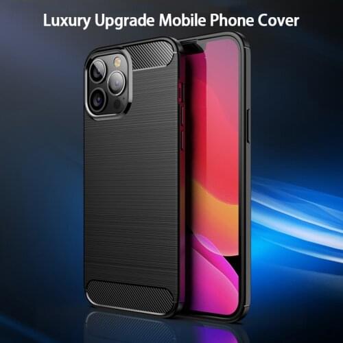 Business Shockproof Lens Protection Carbon Smartphone Case For iPhone 13 12 Pro Max Mini 11 XR Cell Phone Back Cover Fundas Capa