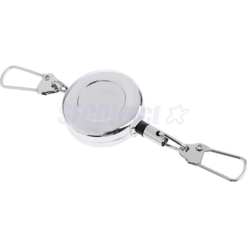 Fly Fishing Retractable Zinger Reel Steel Cord Retractor Fishing Tools Key Chain, Attach to Vest Backpack Belt