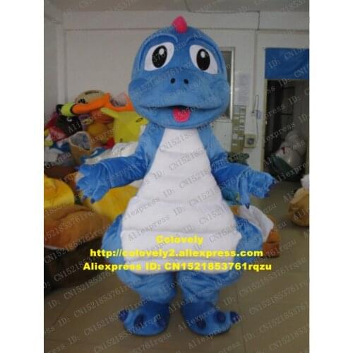 White Belly Blue Dragon Dinosaur Dino Mascot Costume Adult Cartoon Character Publicity Campaign Annual Symposium zz7789