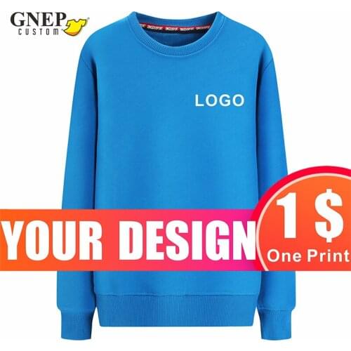 Winter Plus Velvet Round Neck Pullover Custom Warm Solid Color Long-Sleeved Sweatshirt Printable Logo Casual Bottoming Shirt