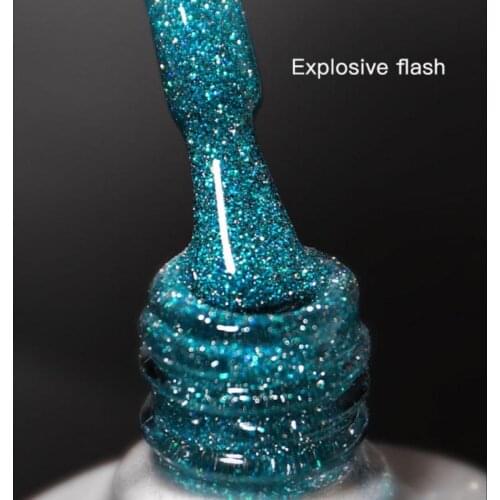 1pcs Glitter UV Gel Nail Polish Laser Silver Series LED Nail Gel Top Coat Varnish Glitter Soak Off UV Gel Nail Art Polish TSLM1