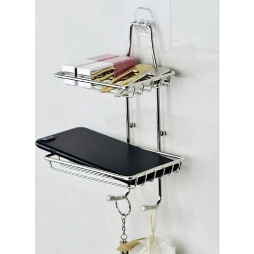 1 Pcs Creative Drill Free Soap Dish Holder Wall Mounted Storage Rack Holder Hollow Type Soap Sponge Dish Bathroom Accessories b