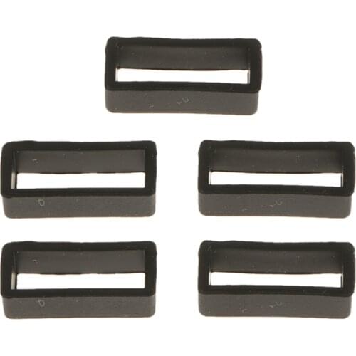 10 Pieces Silicone Watch Band Strap Loops 22mm Holder Retainer White+Black