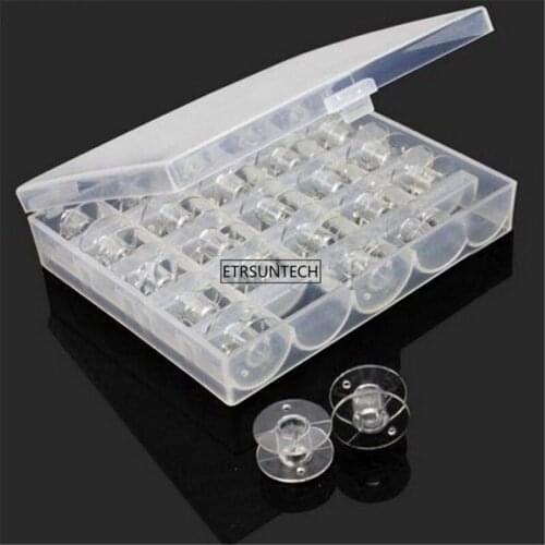 100Set Transparent Sewing Machine Bobbins Spools Empty Bobbins Spools Plastic Storage Box For Home Sewing Accessories Tools