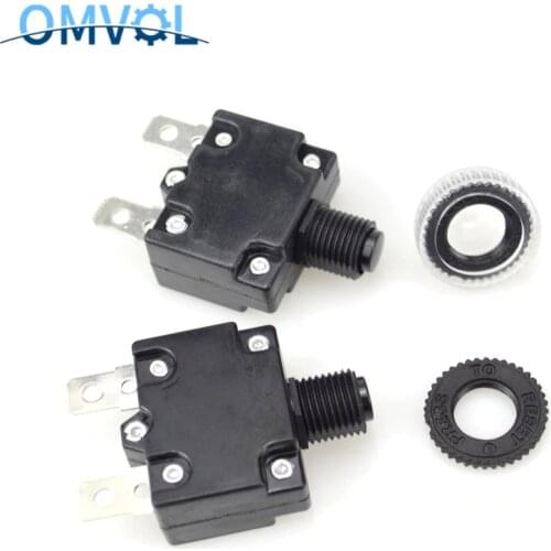 2PCS Thermal Circuit Breakers 3A 4A 5A 6A7A 8A 10A 15A 20A 25A 30A mini size thermal overload protector push button switch