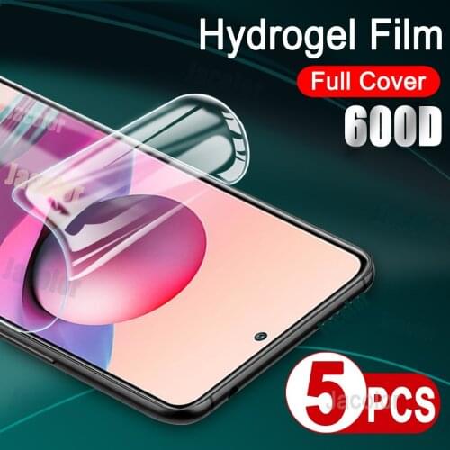 5PCS Safety Film For Xiaomi Redmi Note 10 Pro Hydrogel Film Xiomi Redmy Note10 10Pro Max 10s Screen Protector Not Tempered Glass