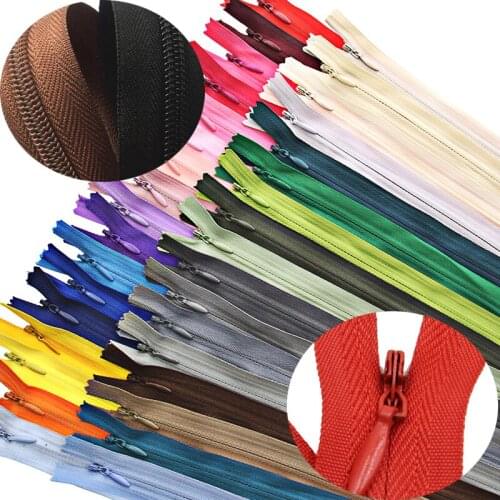 50PCS/lot 3# (6-24 Inch) Closed End Nylon Coil Zippers Tailor zip slide fastener Sewing DIY Craft Clothes Accessory (15-60cm)