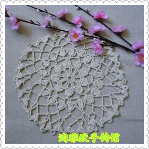 8 inch 10 pcs 2016 fashion guangzhou high quality fabric vintage style cotton crochet cup holder on dinning table underlay