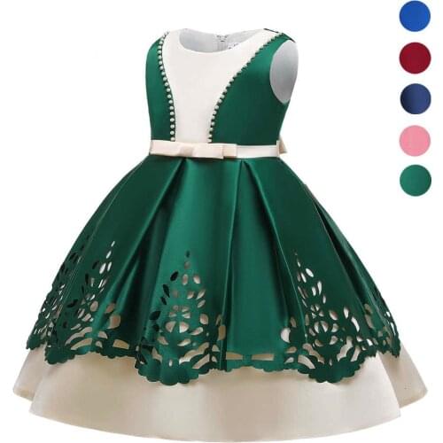 BGW 2020 Satin A Line Flower Girl Dresses Sleeveless Zipper Back Vestido De Casamento Infantil Daminha Five Colors With Bow