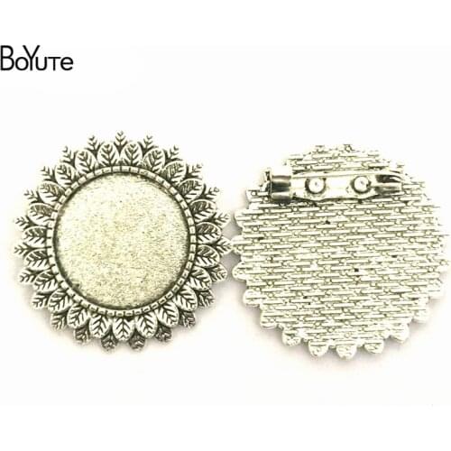 BoYuTe (20 Pieces/Lot) 20MM Vintage Zinc Alloy Round Blank Brooch Base Cabochon Setting Diy Accessories for Brooch Making