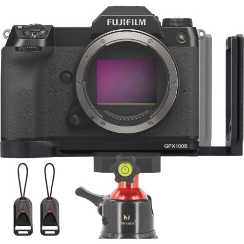 Quick Release L Plate Metal Hand Grip Arca Swiss Bracket Holder for Fuji Fujifilm GFX 100S + Quick release buckle