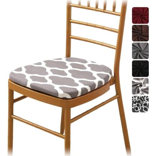 2PCS Stretch Jacquard Chair Seat Covers Removable Washable Anti-Dust Dinning Room Chair Seat Cushion Slipcovers