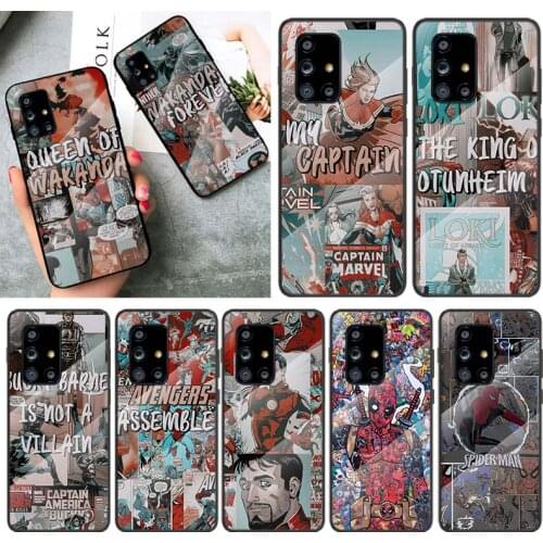 Marvel retro comic superhero For Samsung Galaxy A91 A81 A72 A71 A52 A51 A41 A31 A21S A11 A01 Tempered Glass Cover