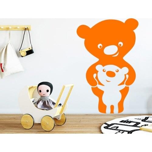 Nursery Room Decal Cartoon Bears Vinyl Wall Stickers Family Funny Mural Baby Bedroom Decor Kids Room Child Decoration O289