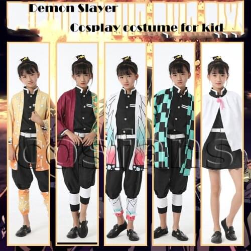 Kids Anime Demon Slayer Kamado Nezuko Cosplay Costumes Kimetsu no Yaiba Women Pink Kimono Halloween Cos Costumes For Girls Boys