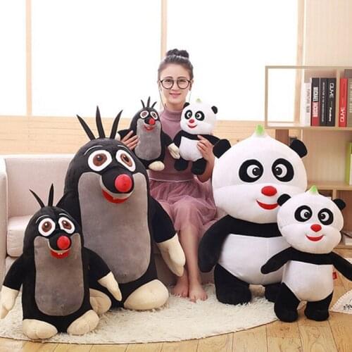 Fancytrader Big Fat Panda and Mole Plush Toys 80cm Giant Soft Stuffed Anime Animals Doll Gifts for Childrens Day Birthday