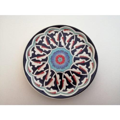 Classic pattern embroidered ceramic plate 18cm- 7in plates trays decorative plate yoga marble tray ceramic bowl decorative tray