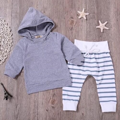 Newborn Infant Baby Girl Clothes Set Cotton Spring Autumn Hoodie Tops T-shirt+Pants 2pcs suit New baby boys girls clothing sets