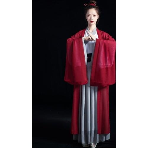 Chinese Style Red Hanfu Knight Costumes Stage Performance Wear Folk Dance Clothes Robe Dress Qing Dynasty Rave Outfit DNV13253