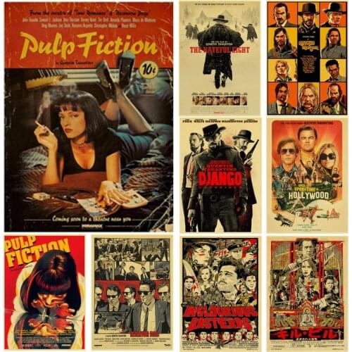 Buy 3 Get 4 Movie Retro Poster Pulp Fiction/Reservoir Dog/Inglourious Basterds Posters Kraft Paper Wall Home Room Decor