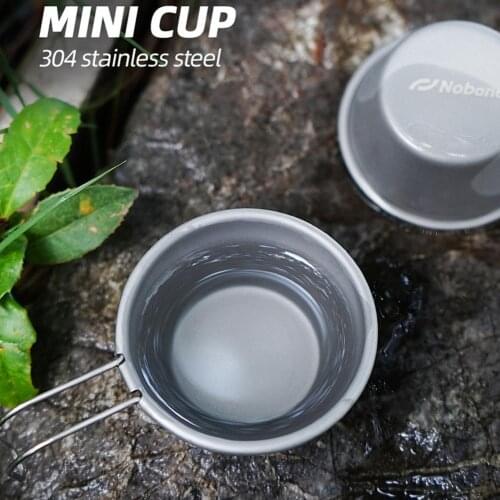 Small Stainless Steel Tea Cups 50ml Ultralight Mini Wine Cup With Handle Outdoor Camping Cup For Camping Hiking Travel