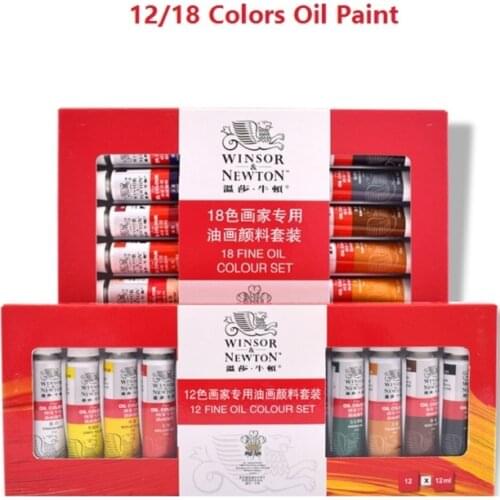 WINSOR&NEWTON 12/18 colours oil colors paints ART fine painting supplies 12ml/piece