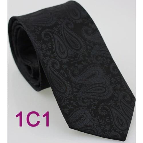 Coachella Mens ties Black Solid Color Paisley Florals Woven Necktie Formal Neck Tie for men dress shirts Wedding 8.5cm&6cm