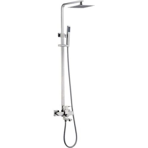 Wall-hung Type 304 Stainless Steel Top Spray Shower Set Bathroom Three-Speed Multi-Function Square Liftable Rotatable Shower Set