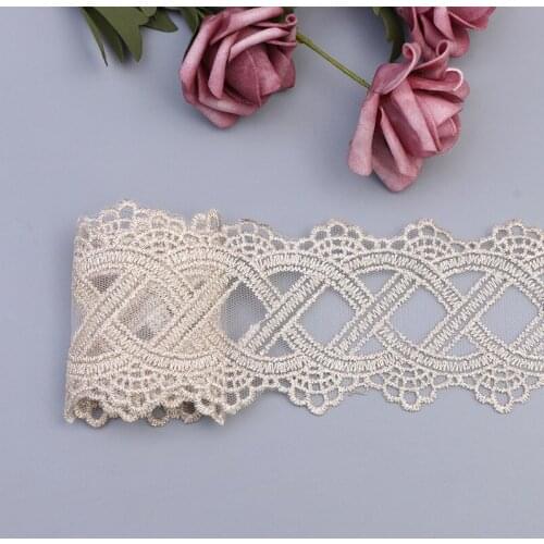 NEW Transparent Gold Embroidered Tulle Lace Ribbon DIY Hat Headwear Storage Basket Bowknot Woven Fabric Accessories Tie Material