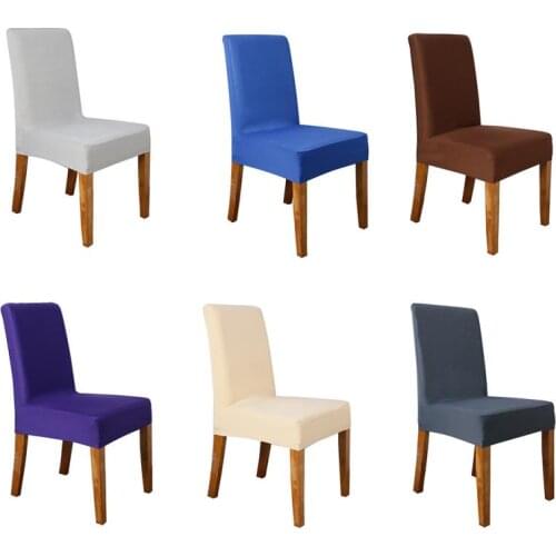Solid Color Chair Cover Stretch Spandex Elastic Milk Slik Chair Covers For Dining Room Kitchen Wedding Banquet Hotel