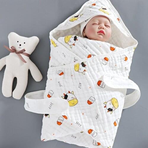 Swaddle wrap Newborn Blanket Soft Cotton Swaddle Baby Receiving Blanket Bedding 6 layers of high-density cotton yarn Comforter