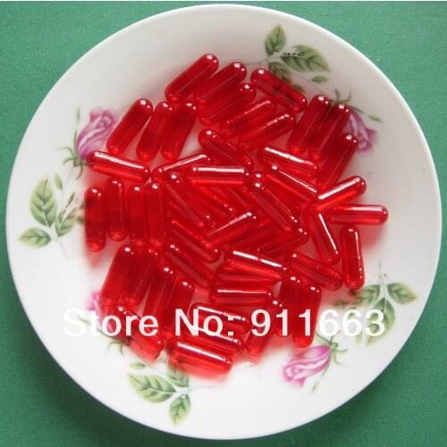 2,000pcs 0# red tranalucent-red translucent colored gelatin empty capsules size 0(joined or seperated capsules available! )