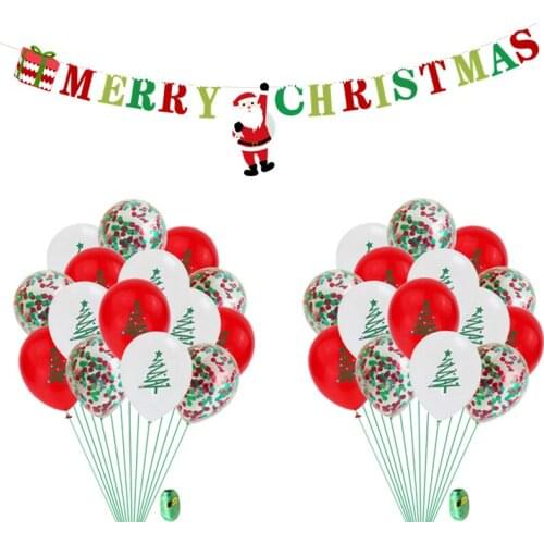 Merry Christmas Santa Claus Xmas Tree Latex Balloon Confetti Ballons Merry Christmas Party Baloons Kids Birthday Party Supplies