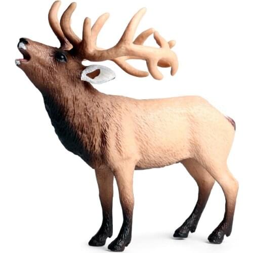 Newfoundland Reindeer Animal Figure Collectible Toys Wild Animal Cognition Action Figures Kids Plastic Cement Toys
