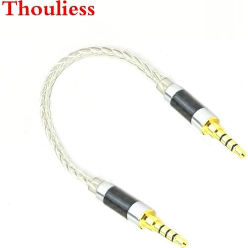 Thouliess HiFi 3.5mm TRRS Balance to 3.5mm TRRS Balance 4pin 8Croes Silver Plated Audio Cable Male to Male Aux Cord