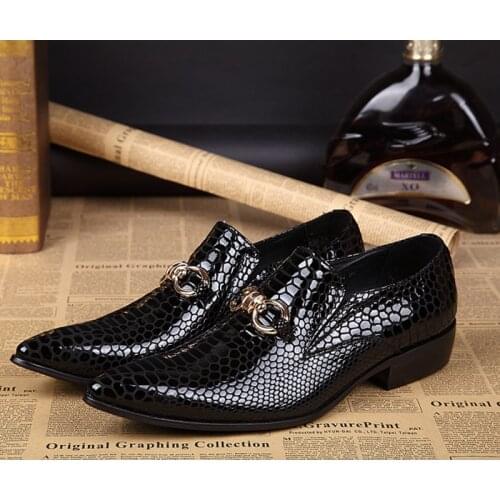 Summer Mens Youth Office Elegant Pointed toe Leather Mens shoes British formal Wedding shoes