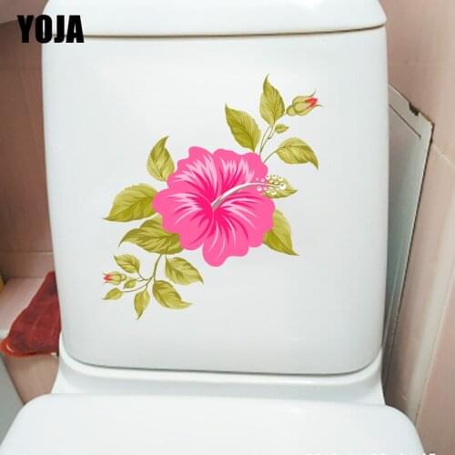 YOJA 21.7X13.1CM Delicate Flower Branch Bedroom Wall Decor WC Sticker Toilet Home Room Decal T1-1999