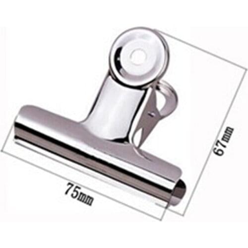 Free Shipping (18pcs/lot) 75mm round top Grip Clips Bulldog clip Office supply metal bill clip stainless steel paper clip