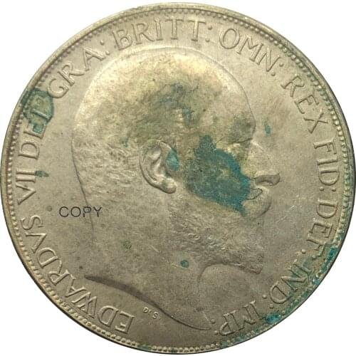 United Kingdom 1 One Crown Edward VII 1902 92.5% Silver Coin Bare Head Right St George Slaying Dragon Weight 28.19 G Only 1 pcs