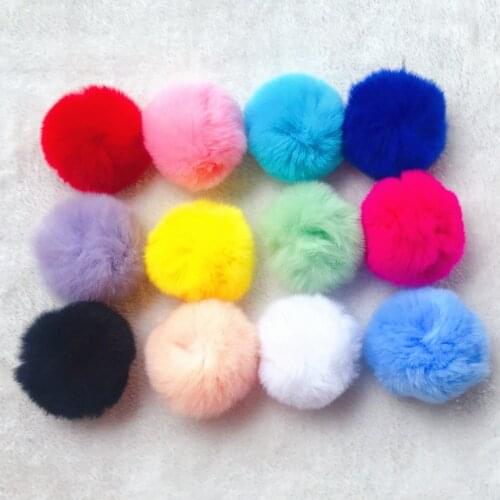 5pcs Fluffy rabbit Pompom Plush Pompones Plush Balls 5CM DIY Pom Poms Ball Furball DIY Jewelry Keychan Making