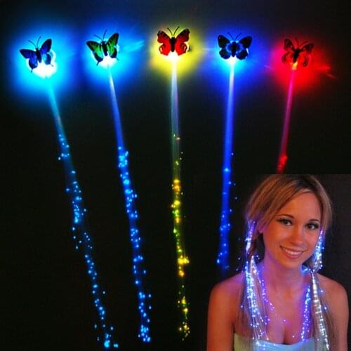 50pcs Led Flash Hair Braid Clips Party Favors Light Up Hair Clips Luminous Toys for Wedding Festival Holiday Party Supplies