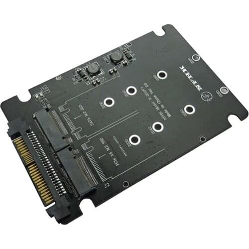 M.2 SSD to U.2 Adapter 2 in 1 M.2 NVMe + M.2 SATA NGFF SSD to PCI-E U.2 SFF-8639 Adapter PCIe M2 Converter Card