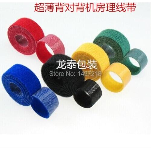 Freeshipping 3cmx5m/roll ultra thin magic tape cable tie nylon strap Power Wire Management Magic Tape Sticks Hook & Loop Tape