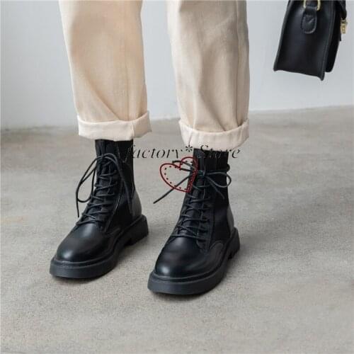 Martin Boots British Flat Autumn and Winter New Wild Handsome Black nv duan xue Women Shoes
