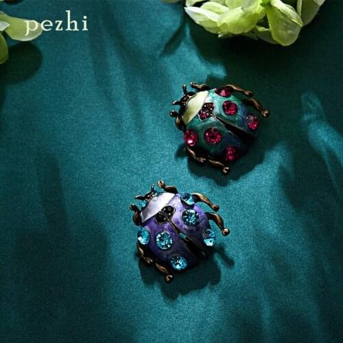 European and American style dress brooch vivid seven-star ladybug painting oil brooch fashion exquisite animal brooch cl