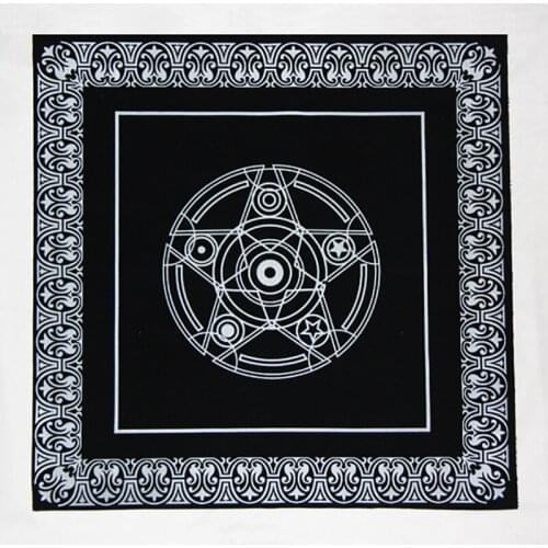 Black Tarot Tablecloth ,49*49cm High Quality Nonwovens ,Beautiful Star Game Tarot Board Game Accessories