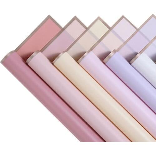 Flower Wrapping Paper Waterproof DIY Korean Jelly Film Florist Bouquet Gift Packaging Material Golden Frame Transparent Wrap